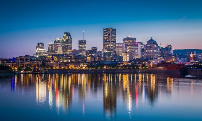 Montreal Downtown View From Accross St Lawrence River
