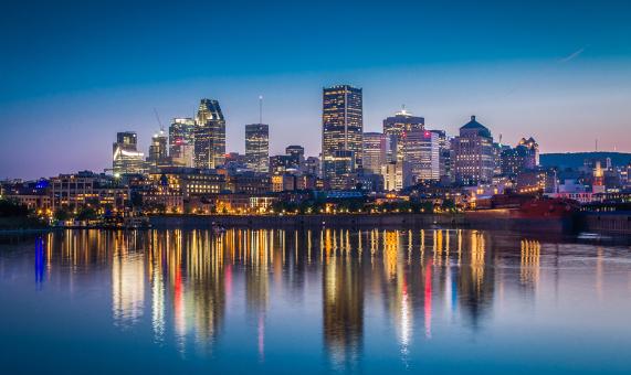Montreal Downtown View From Accross St Lawrence River
